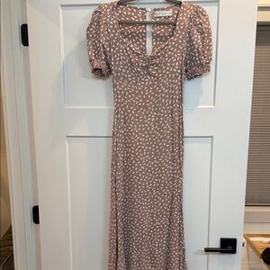 Petal & Pup Pink and White Patterned Midi Dress